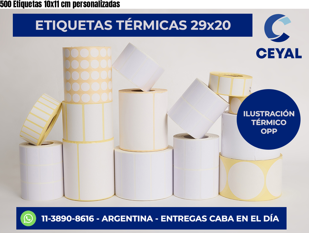 500 Etiquetas 10×11 cm personalizadas