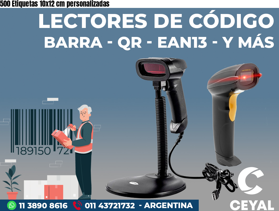 500 Etiquetas 10x12 cm personalizadas