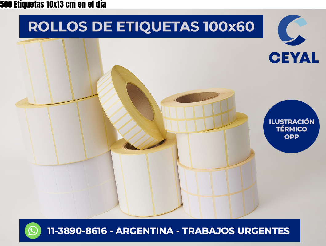 500 Etiquetas 10×13 cm en el dia