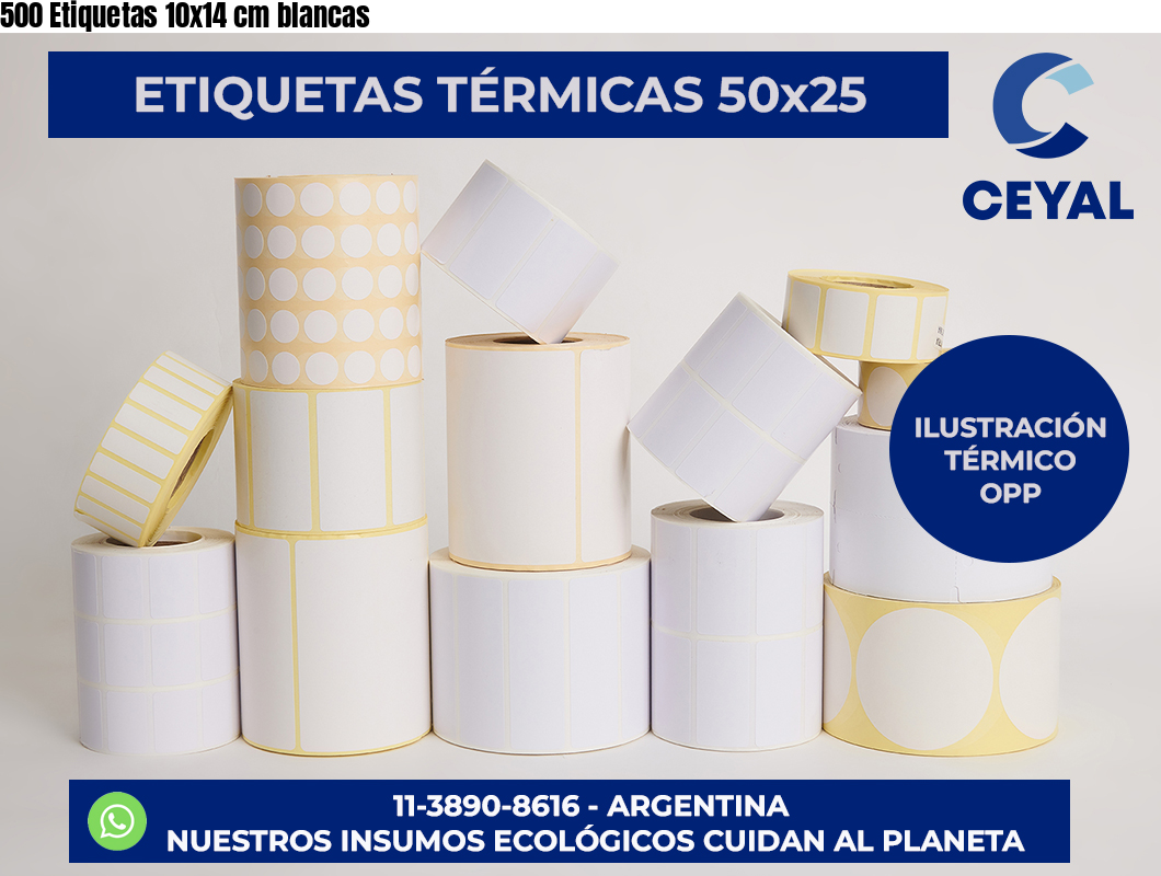500 Etiquetas 10×14 cm blancas