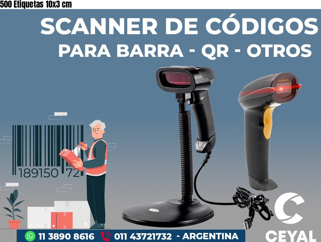 500 Etiquetas 10x3 cm