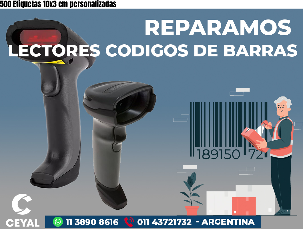 500 Etiquetas 10x3 cm personalizadas