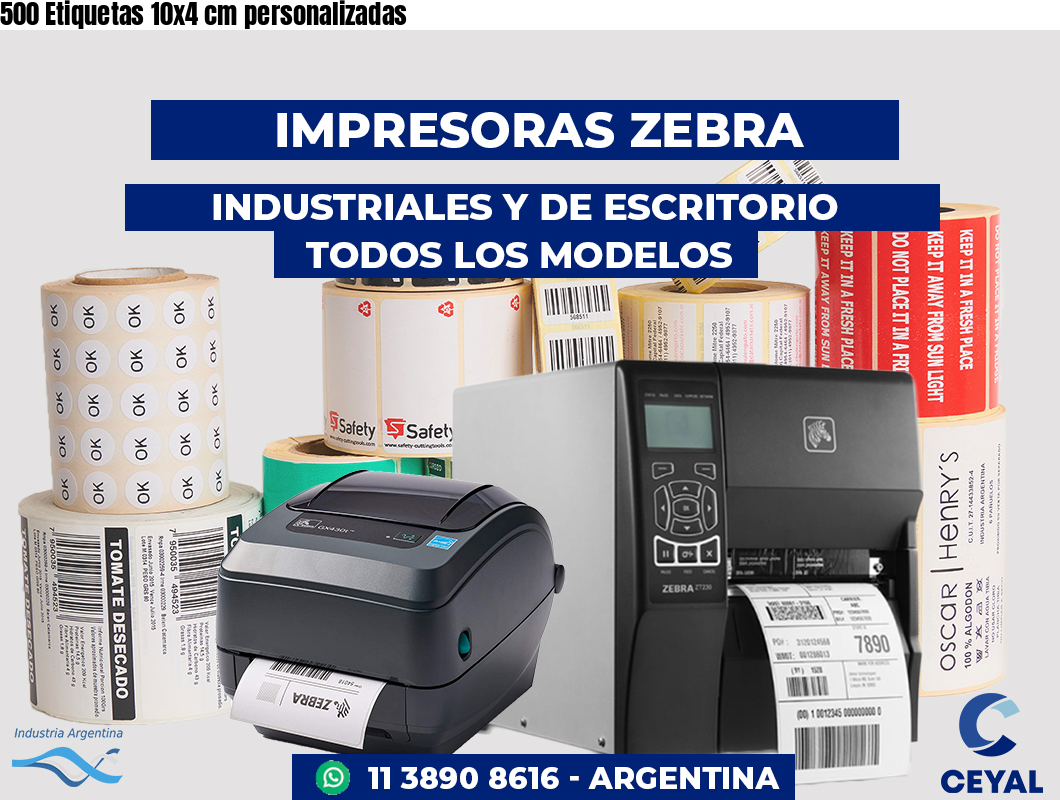 500 Etiquetas 10x4 cm personalizadas