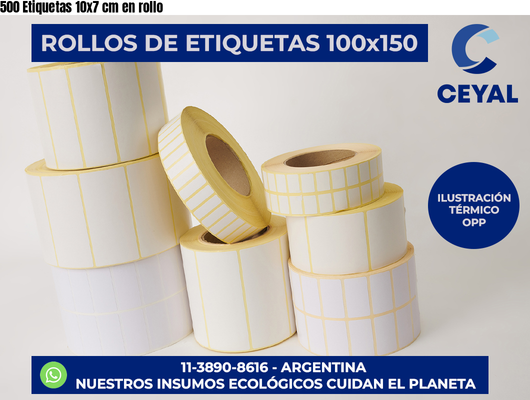 500 Etiquetas 10×7 cm en rollo