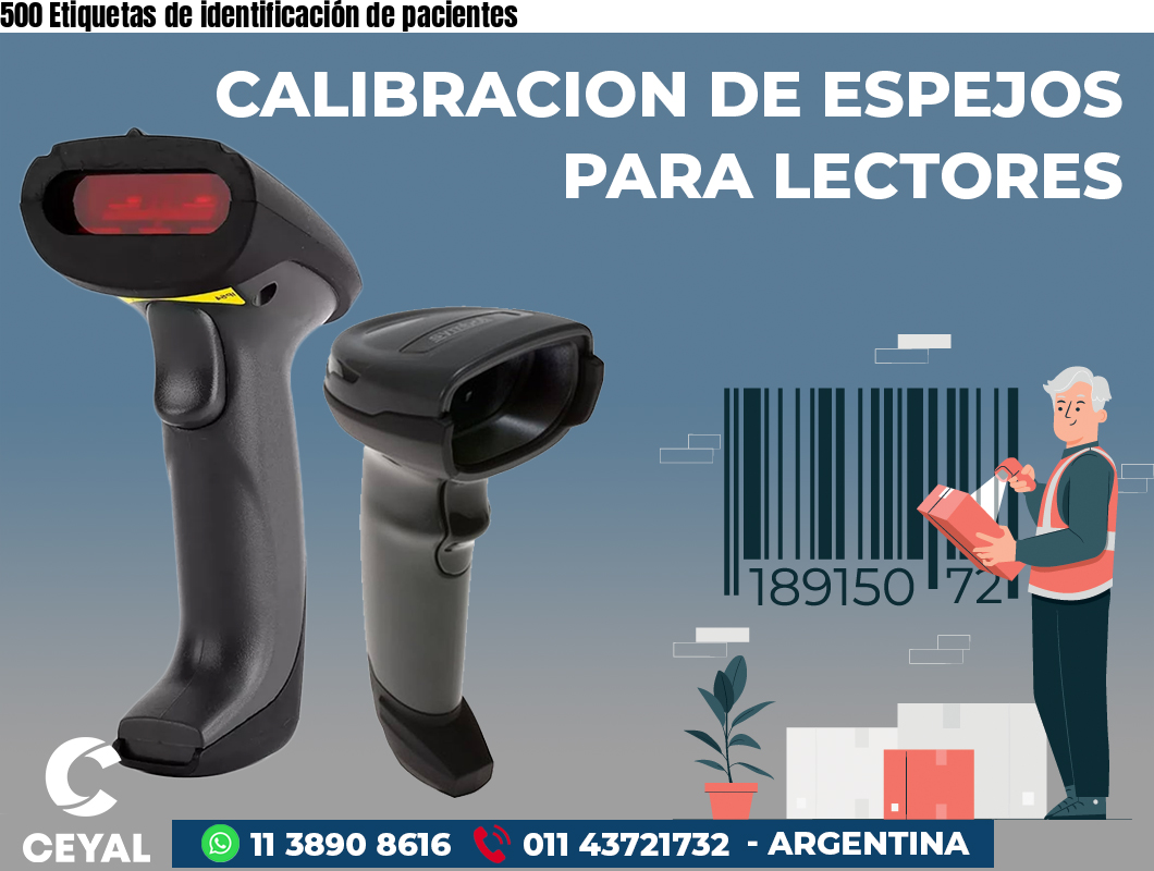 500 Etiquetas de identificación de pacientes