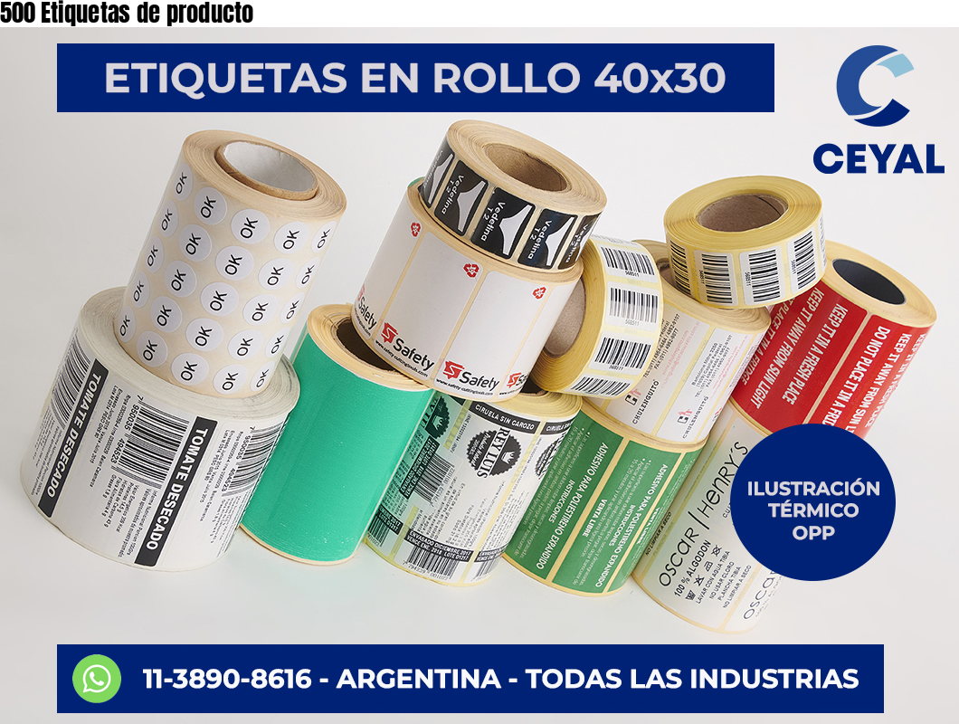 500 Etiquetas de producto