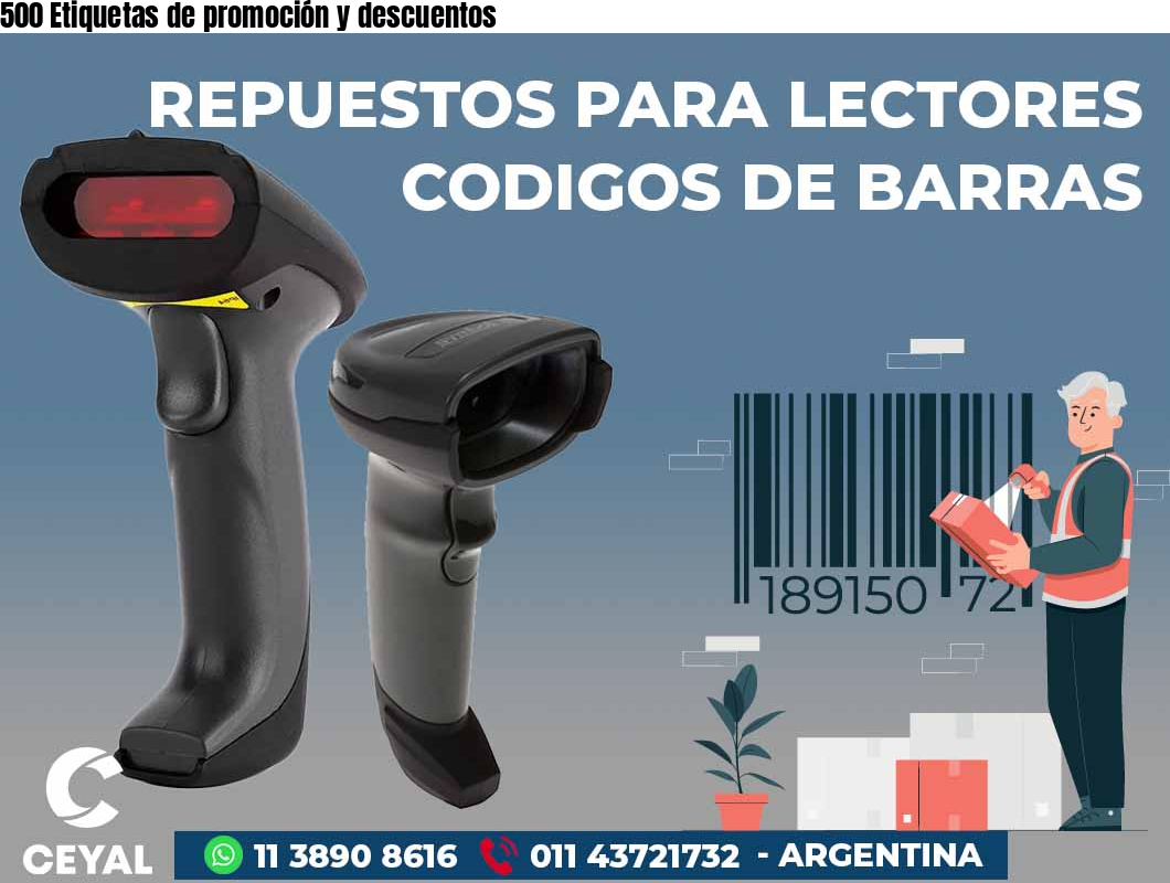 500 Etiquetas de promoción y descuentos