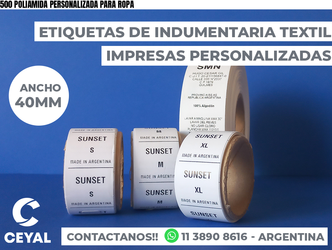 500 POLIAMIDA PERSONALIZADA PARA ROPA