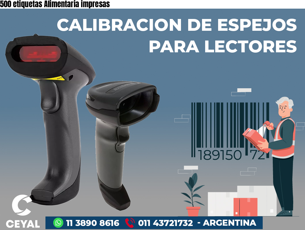500 etiquetas Alimentaria impresas
