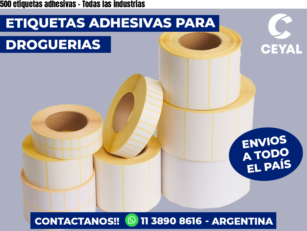 500 etiquetas adhesivas - Todas las industrias