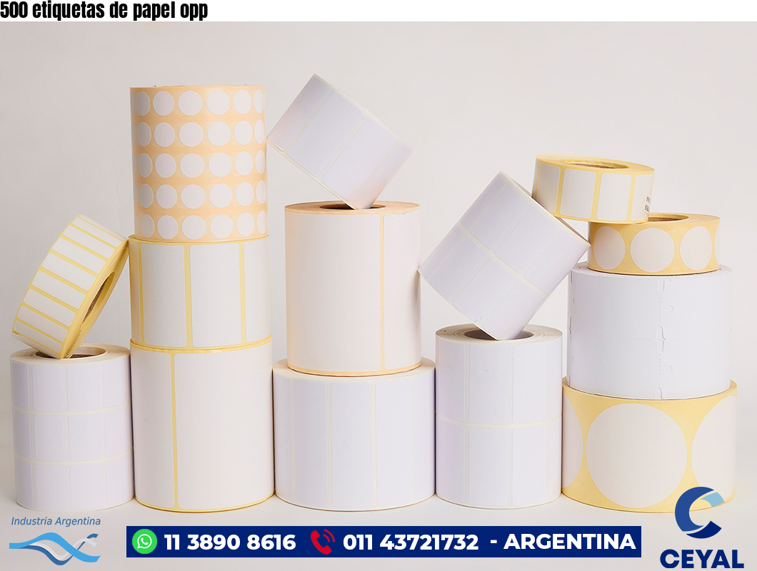 500 etiquetas de papel opp
