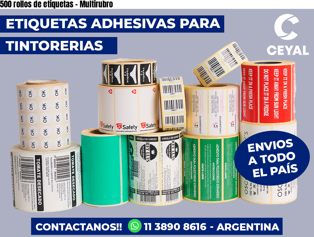 500 rollos de etiquetas - Multirubro