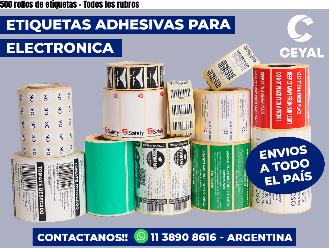 500 rollos de etiquetas - Todos los rubros