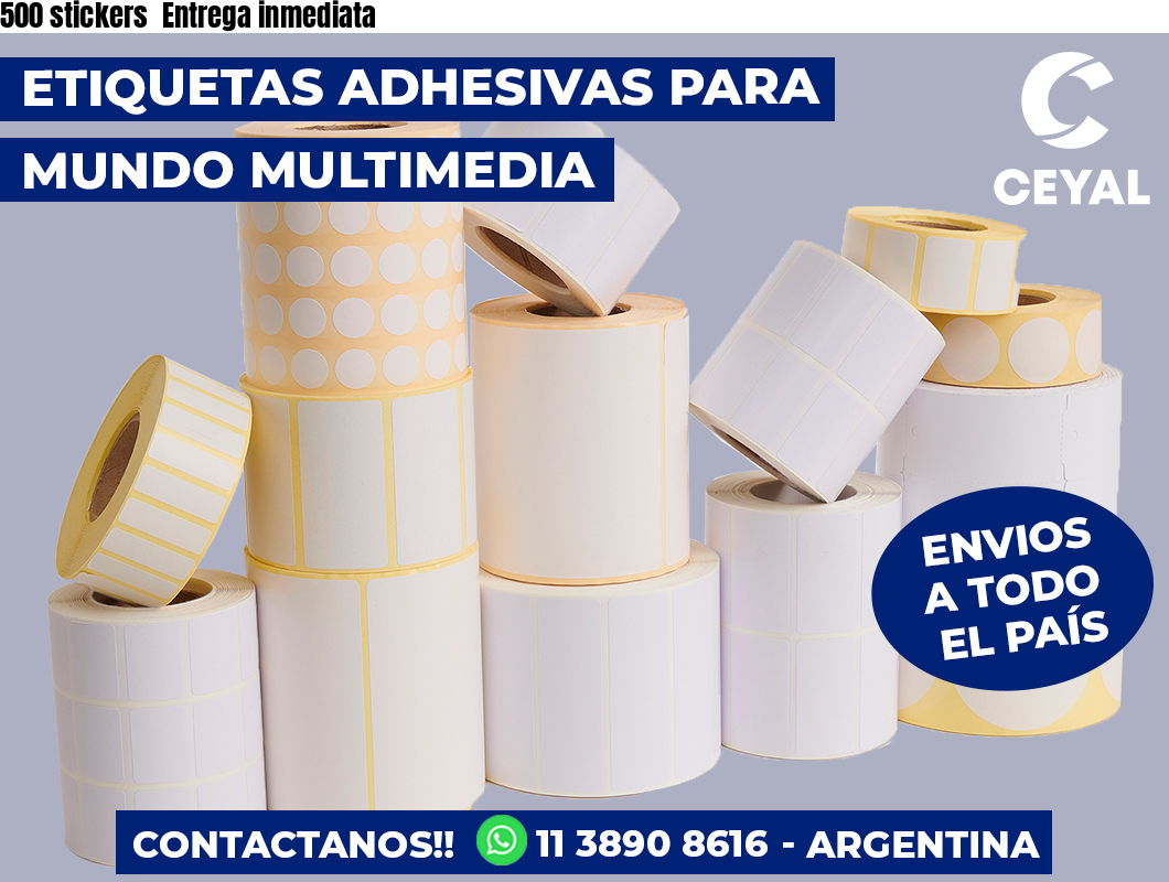 500 stickers  Entrega inmediata