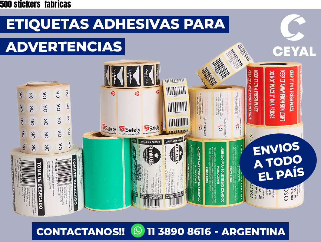 500 stickers  fabricas