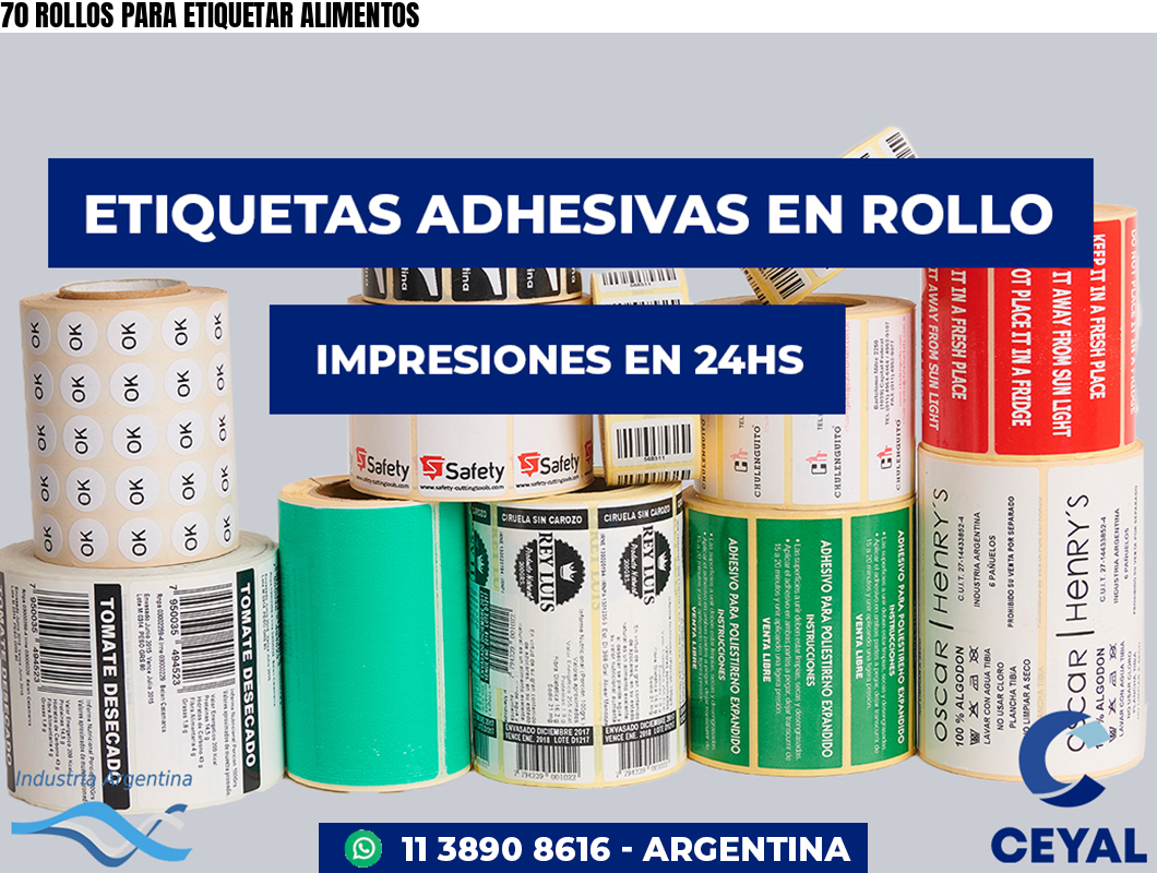 70 ROLLOS PARA ETIQUETAR ALIMENTOS