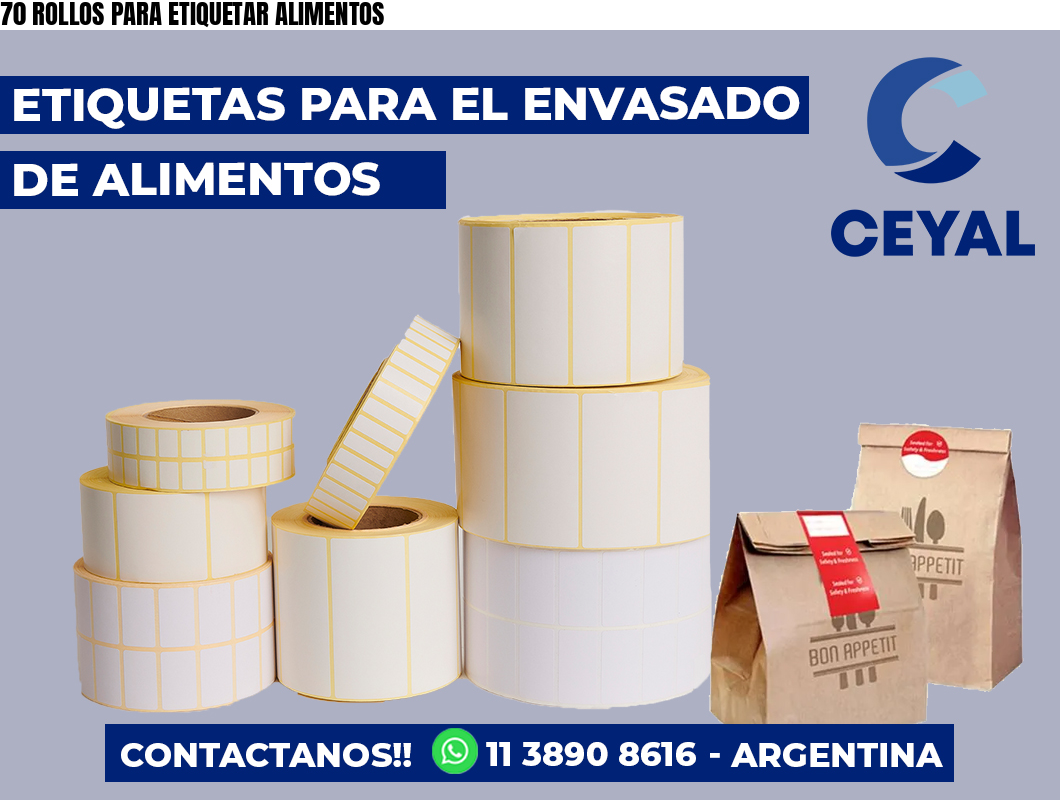 70 ROLLOS PARA ETIQUETAR ALIMENTOS