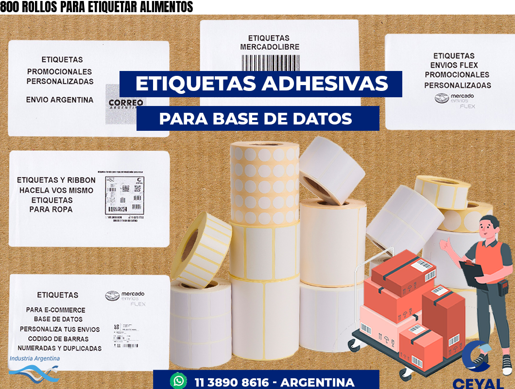 800 ROLLOS PARA ETIQUETAR ALIMENTOS