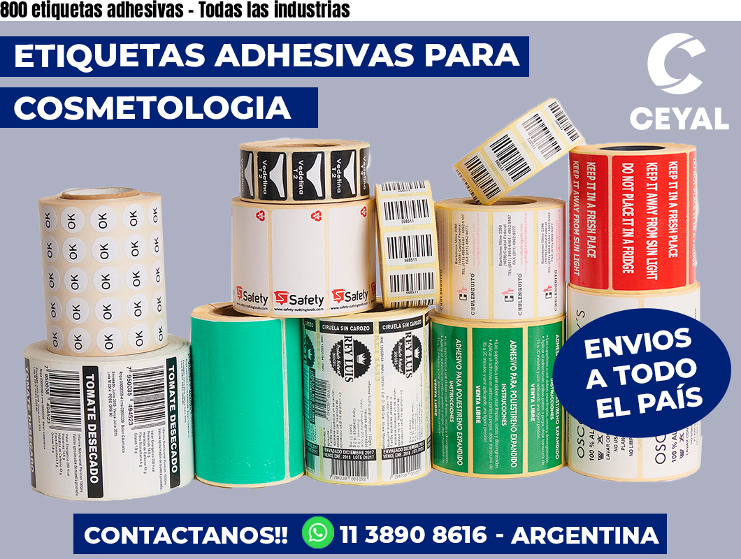 800 etiquetas adhesivas – Todas las industrias