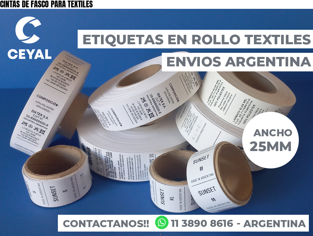 CINTAS DE FASCO PARA TEXTILES