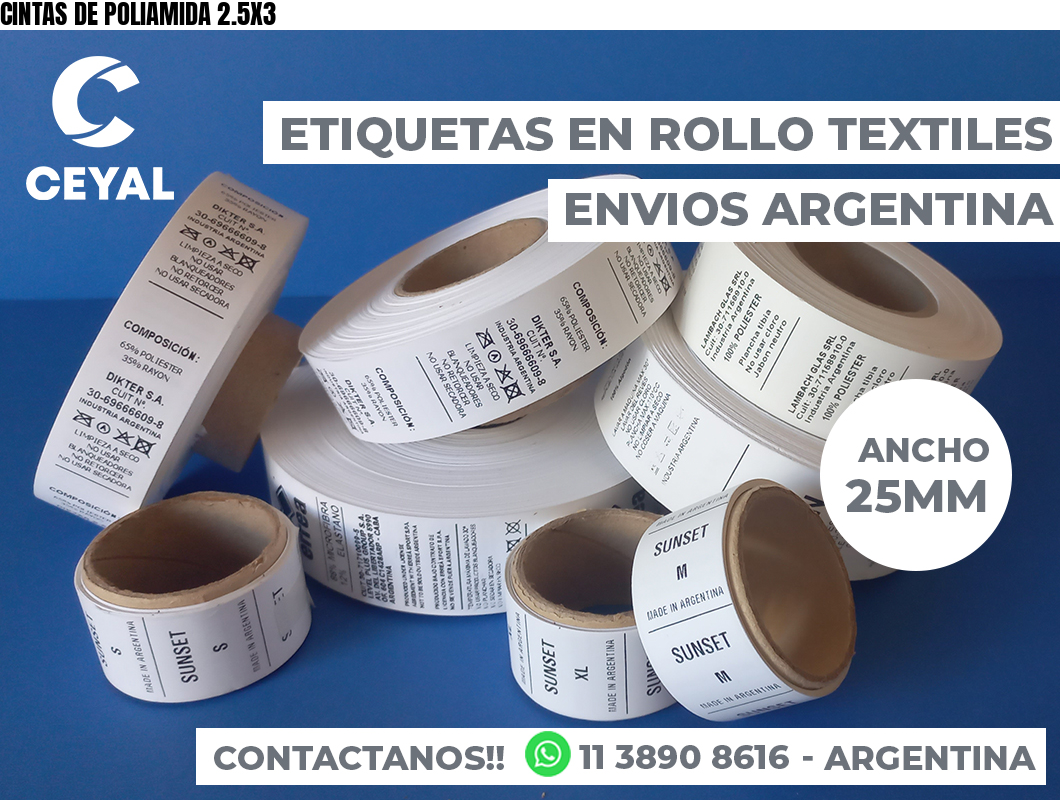 CINTAS DE POLIAMIDA 2.5X3