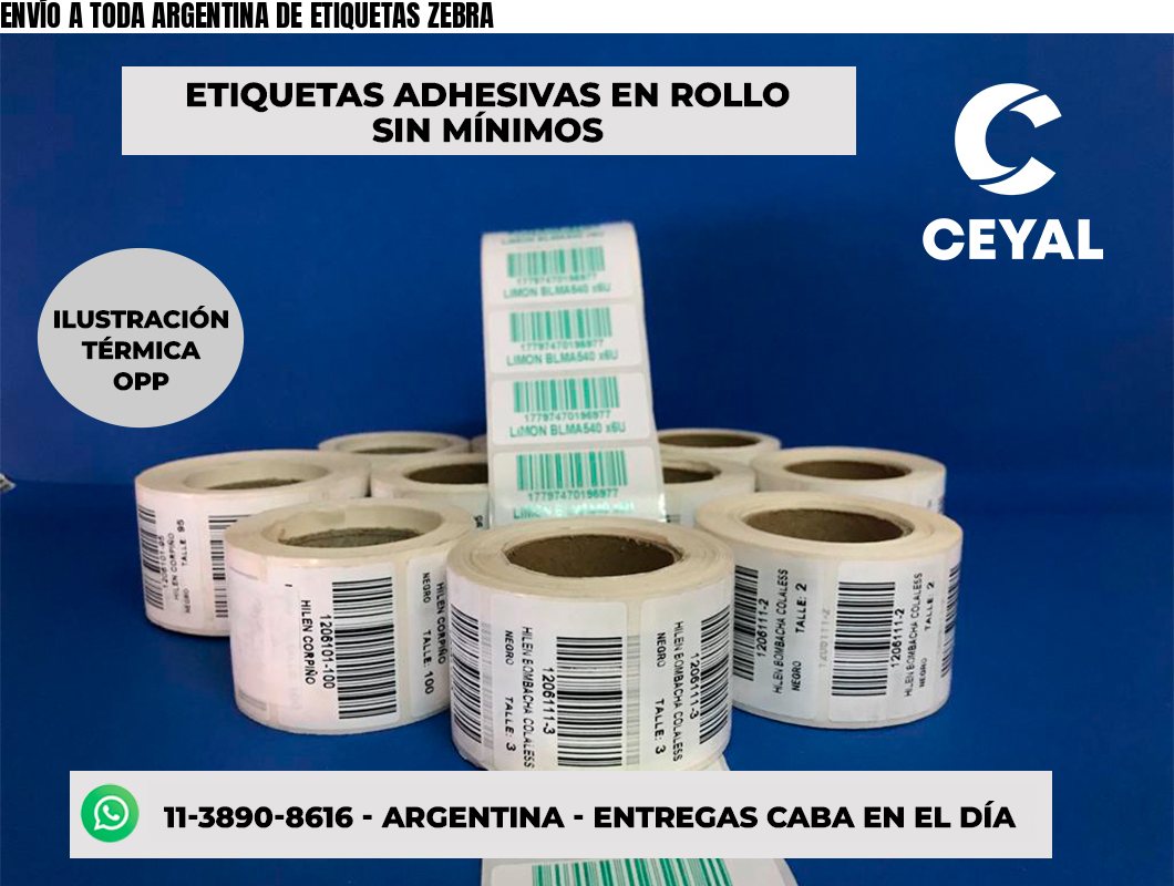 ENVÍO A TODA ARGENTINA DE ETIQUETAS ZEBRA