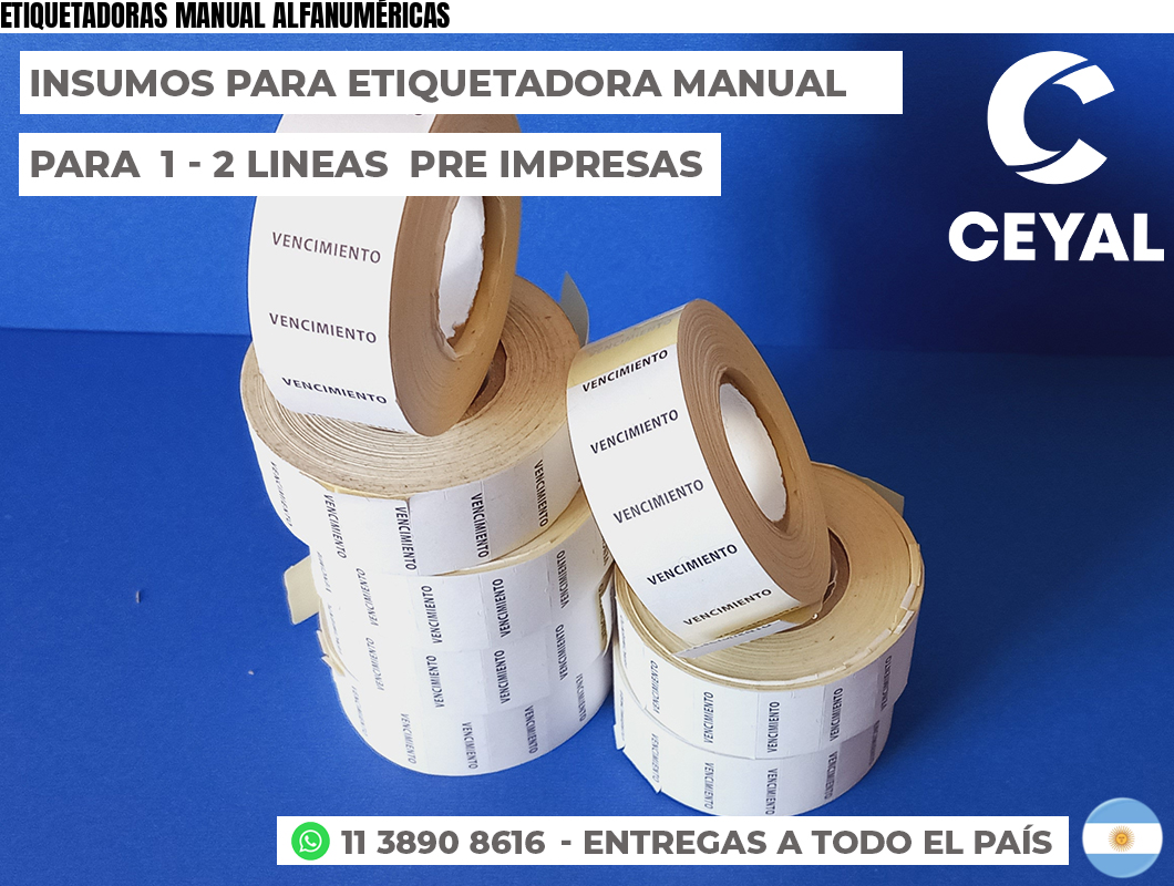 ETIQUETADORAS MANUAL ALFANUMÉRICAS