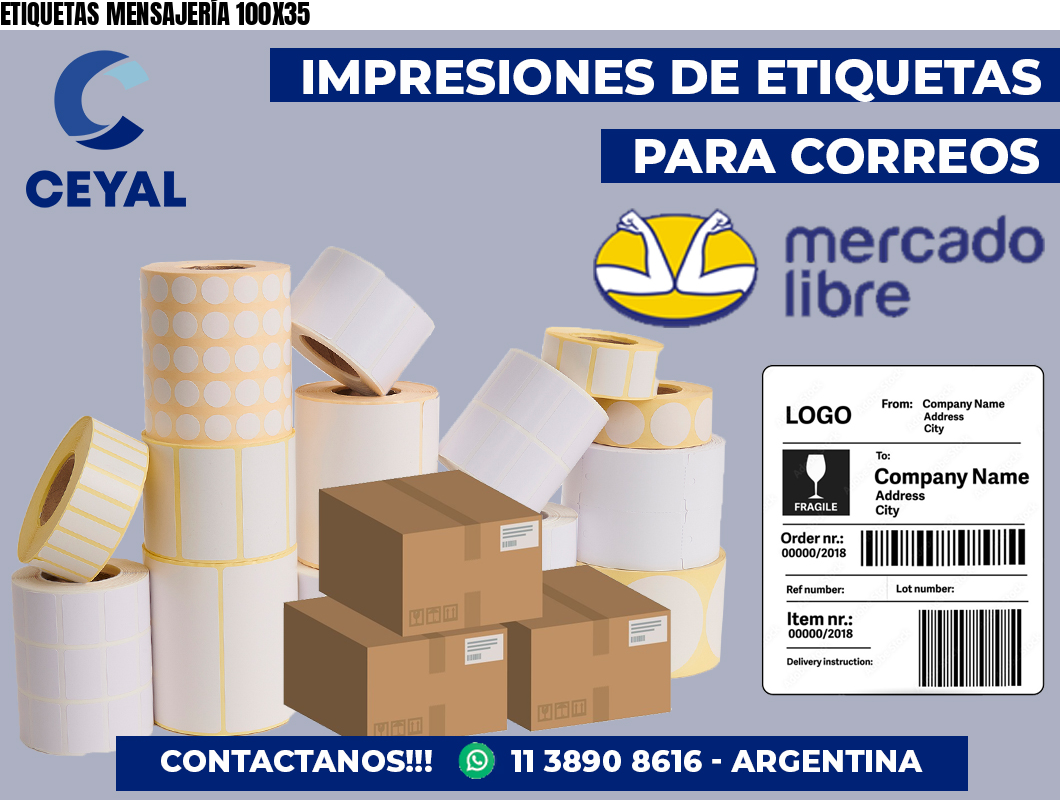 ETIQUETAS MENSAJERÍA 100X35