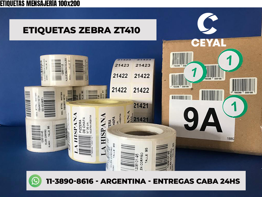 ETIQUETAS MENSAJERÍA 100x200