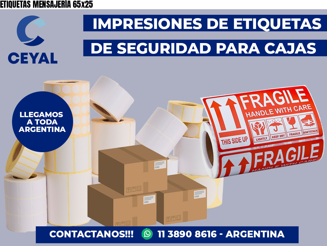 ETIQUETAS MENSAJERÍA 65×25