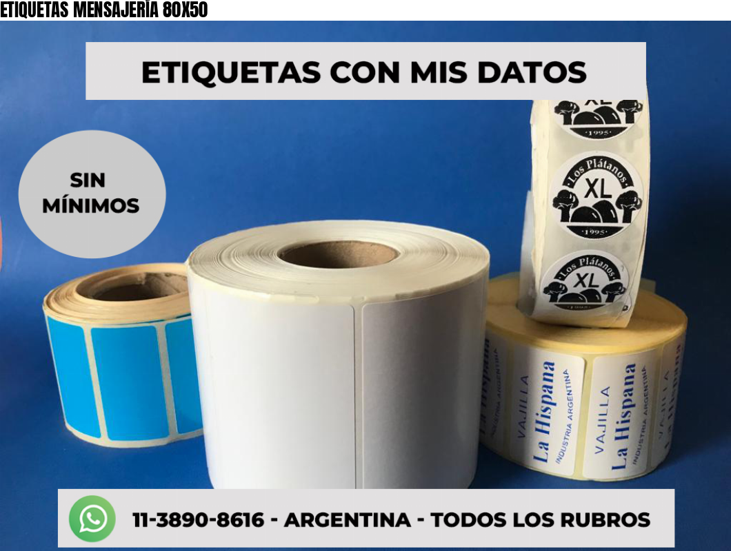 ETIQUETAS MENSAJERÍA 80X50