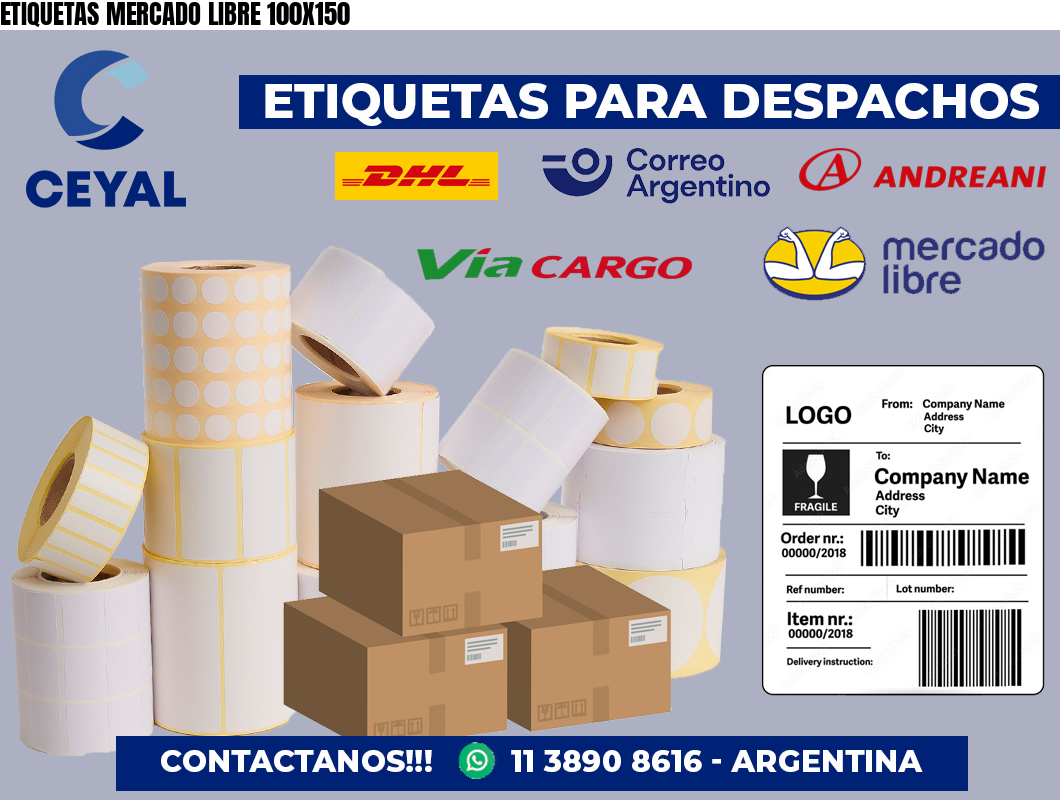 ETIQUETAS MERCADO LIBRE 100X150