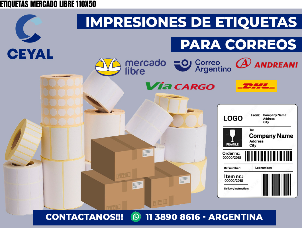 ETIQUETAS MERCADO LIBRE 110X50