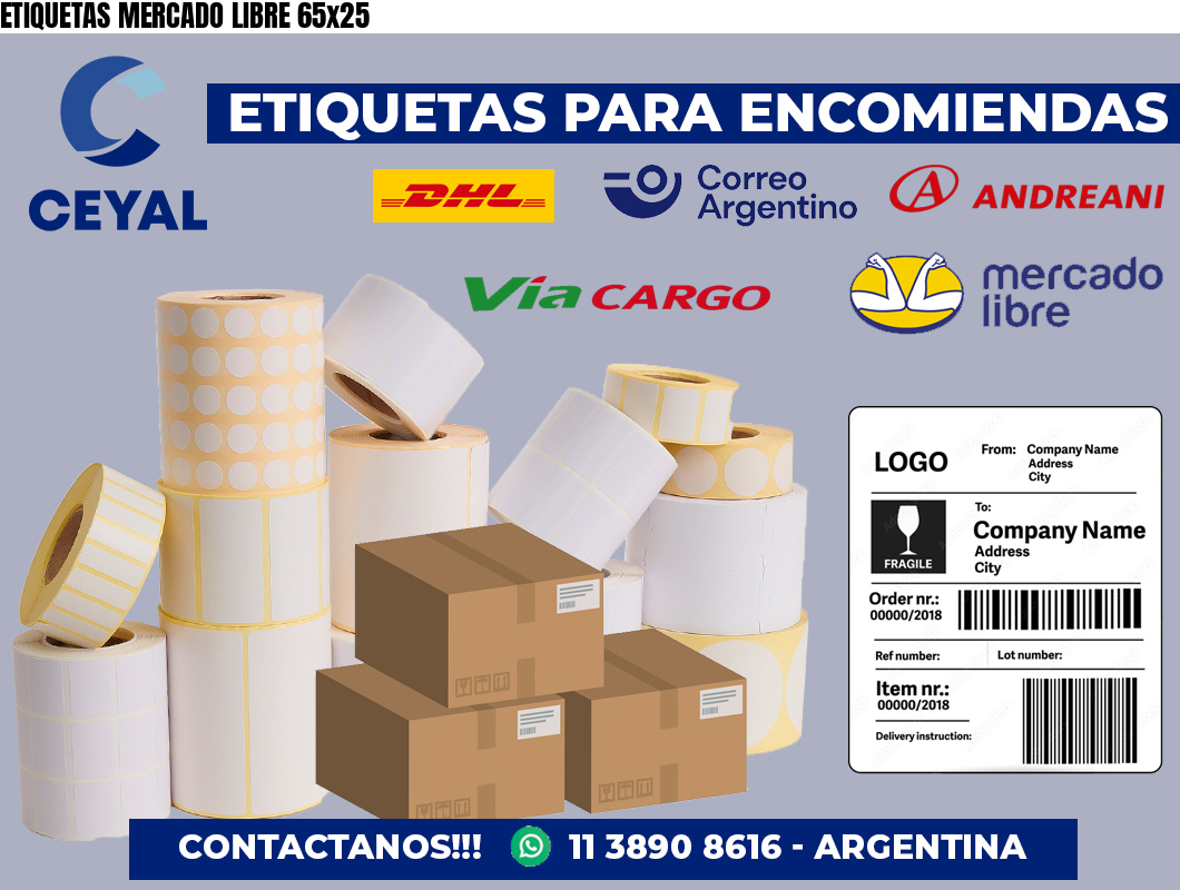 ETIQUETAS MERCADO LIBRE 65×25