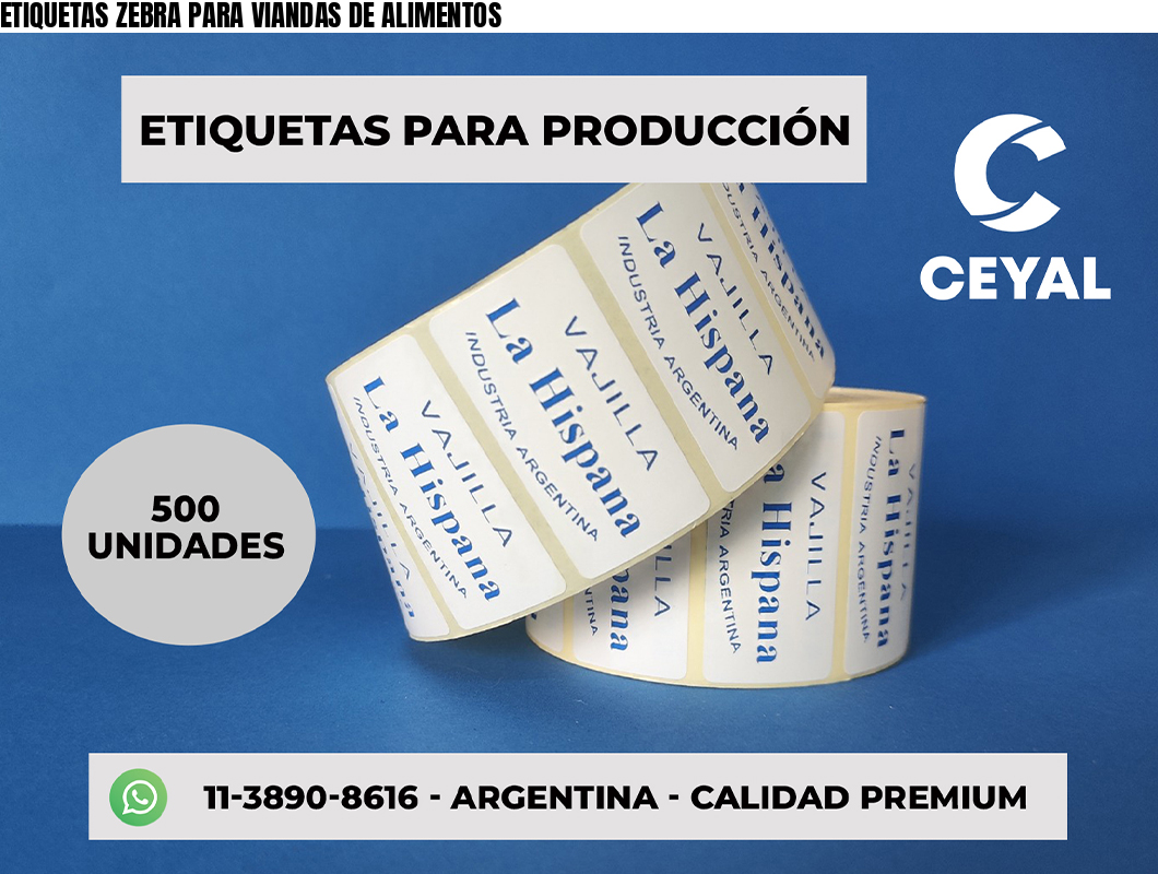 ETIQUETAS ZEBRA PARA VIANDAS DE ALIMENTOS