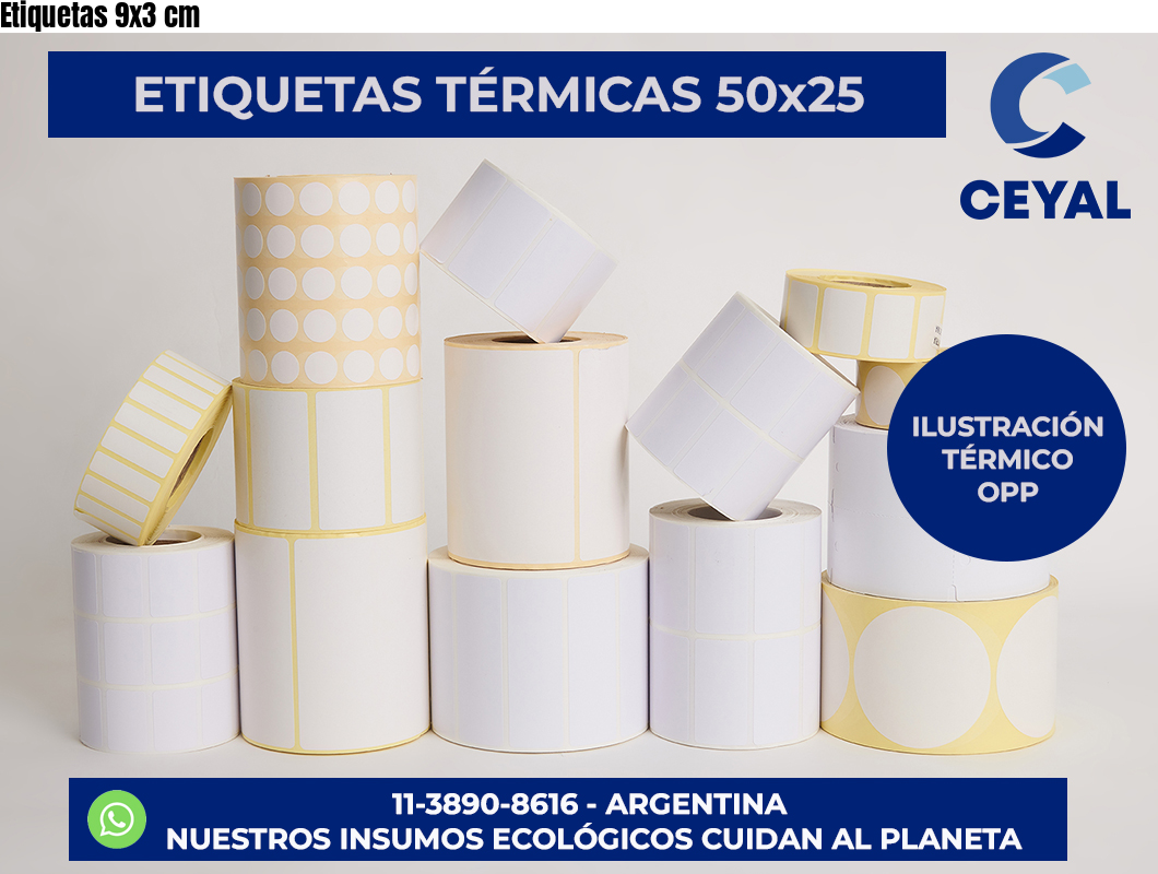 Etiquetas 9×3 cm