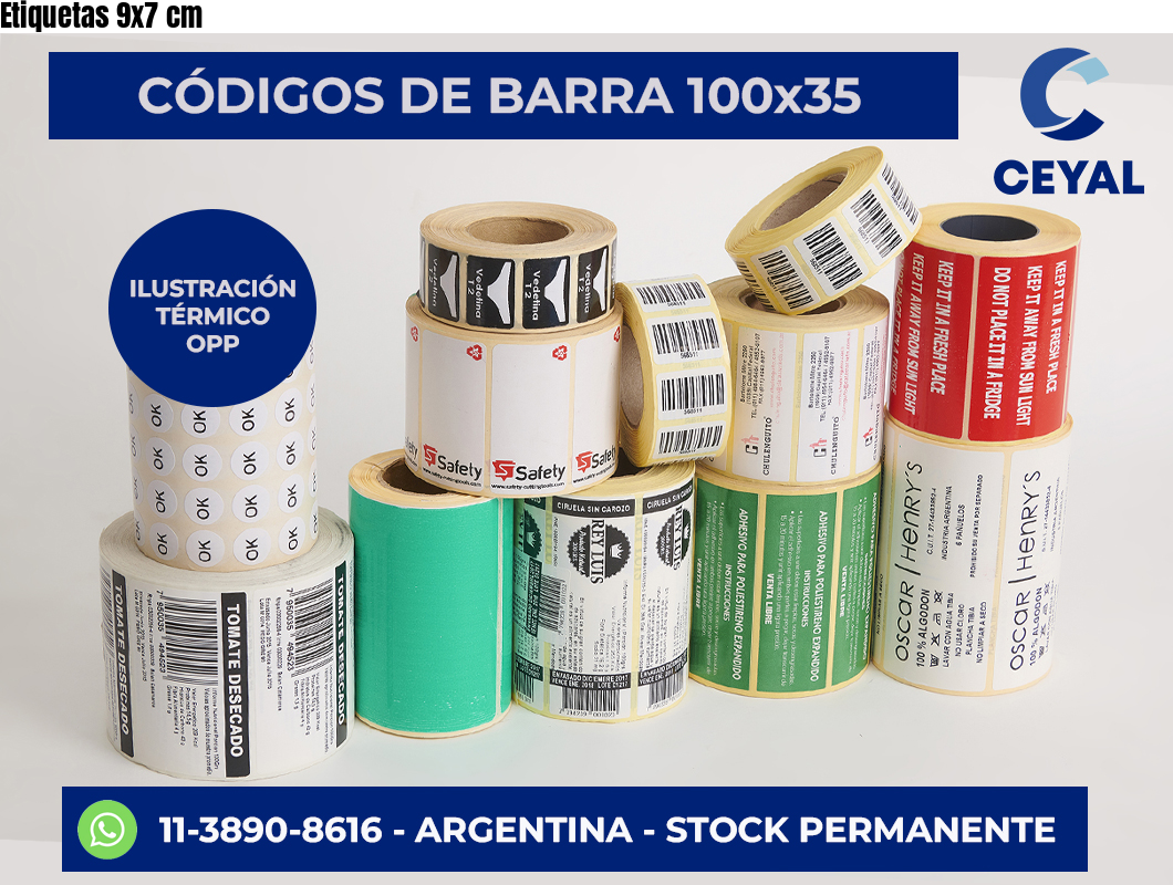 Etiquetas 9×7 cm