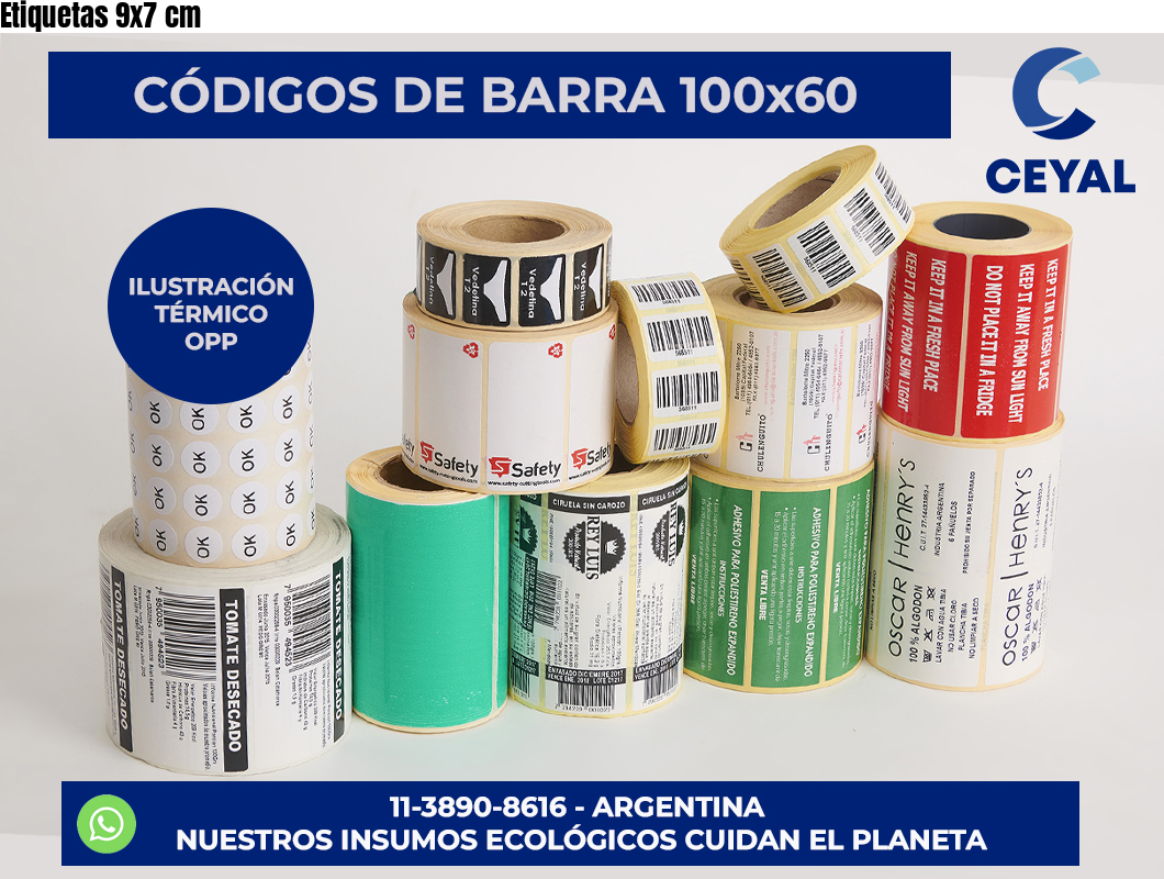 Etiquetas 9×7 cm