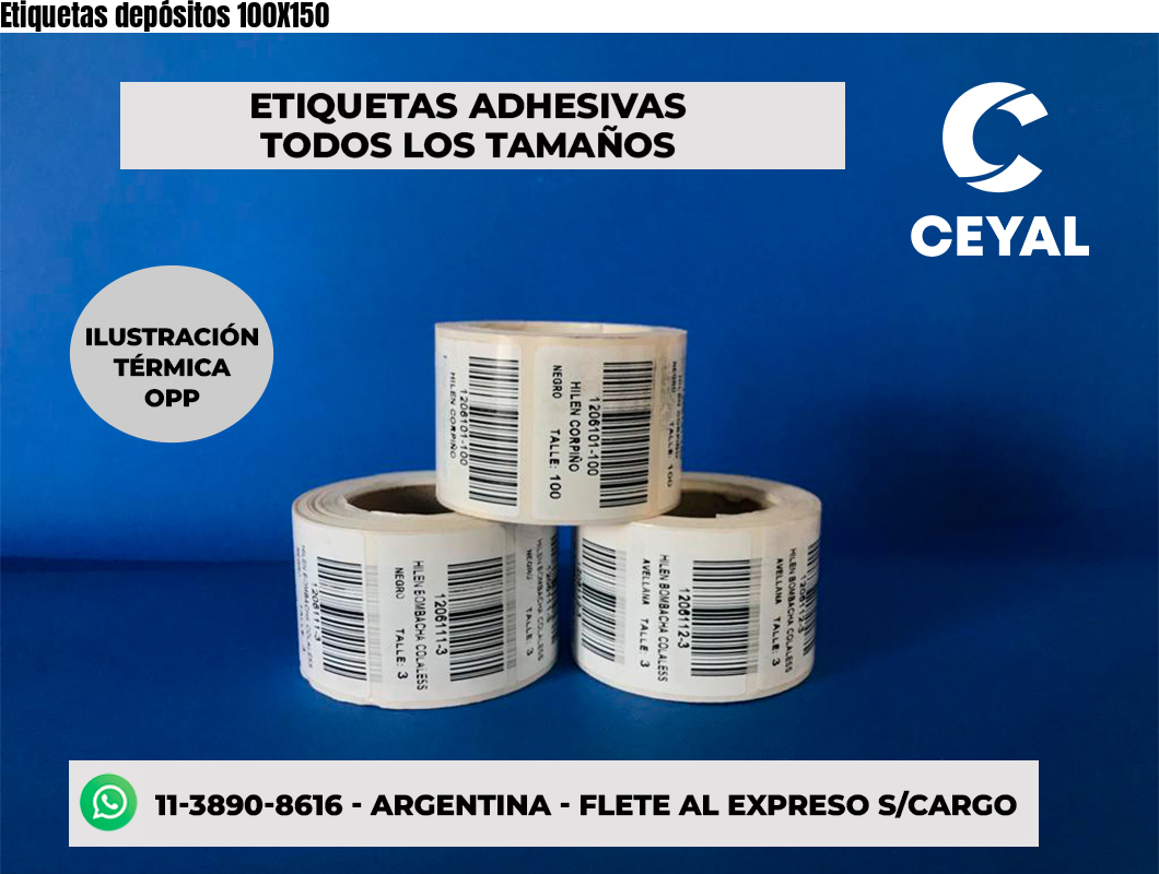 Etiquetas depósitos 100X150