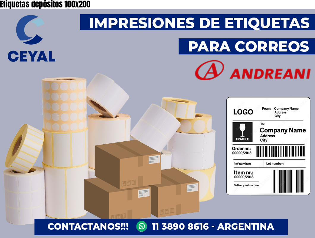 Etiquetas depósitos 100×200