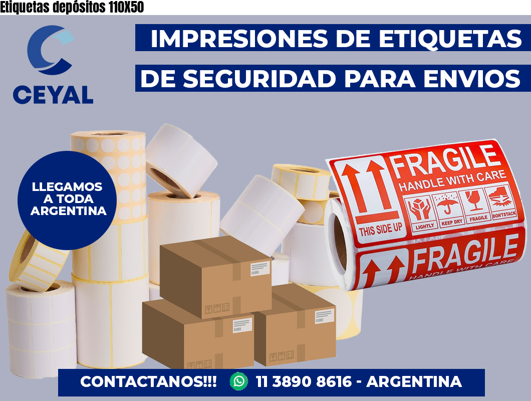 Etiquetas depósitos 110X50