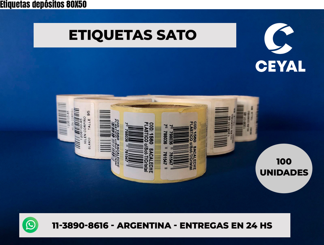 Etiquetas depósitos 80X50