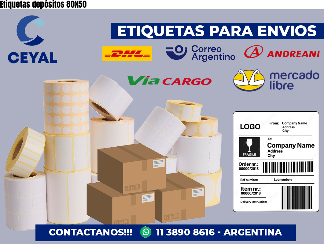 Etiquetas depósitos 80X50
