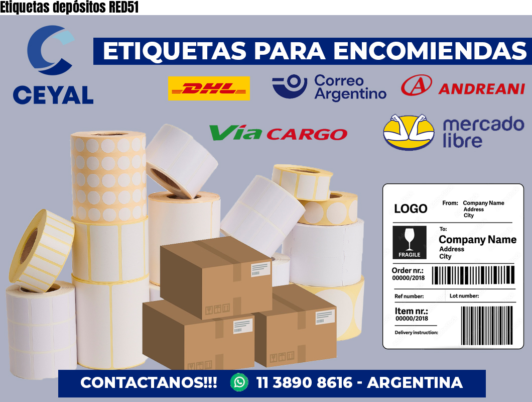 Etiquetas depósitos RED51