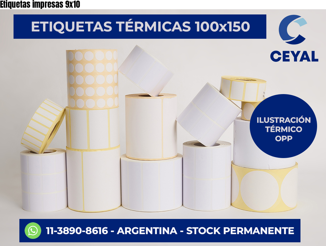 Etiquetas impresas 9×10