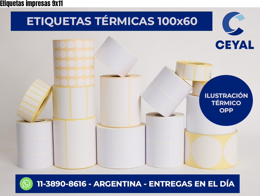 Etiquetas impresas 9×11