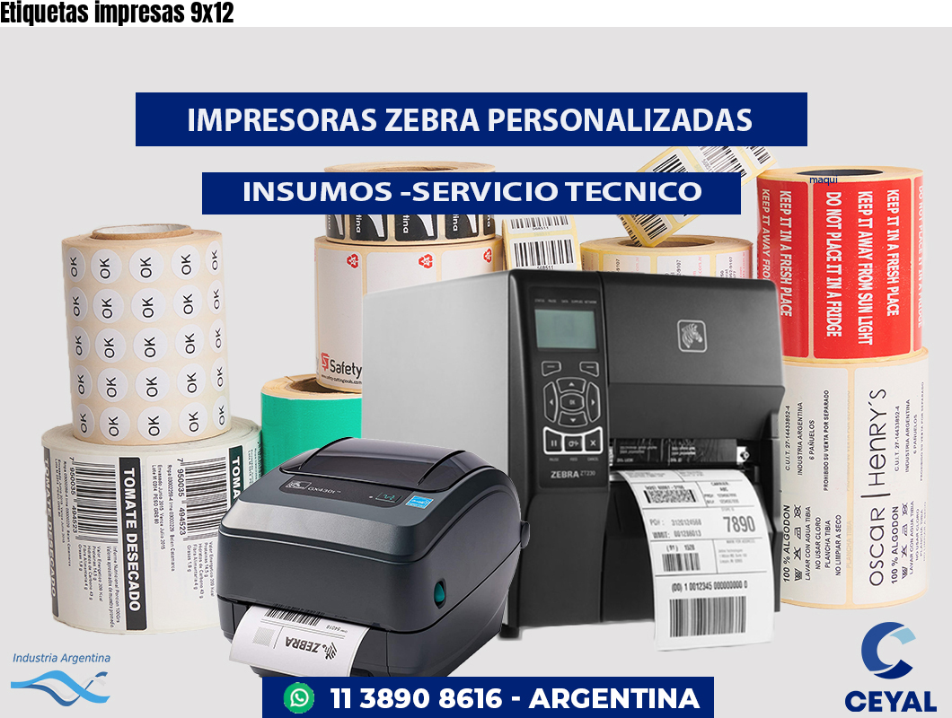 Etiquetas impresas 9x12