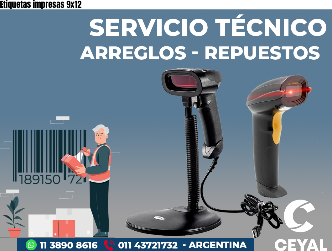 Etiquetas impresas 9x12