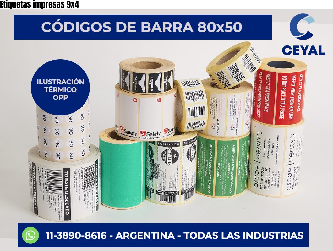 Etiquetas impresas 9×4