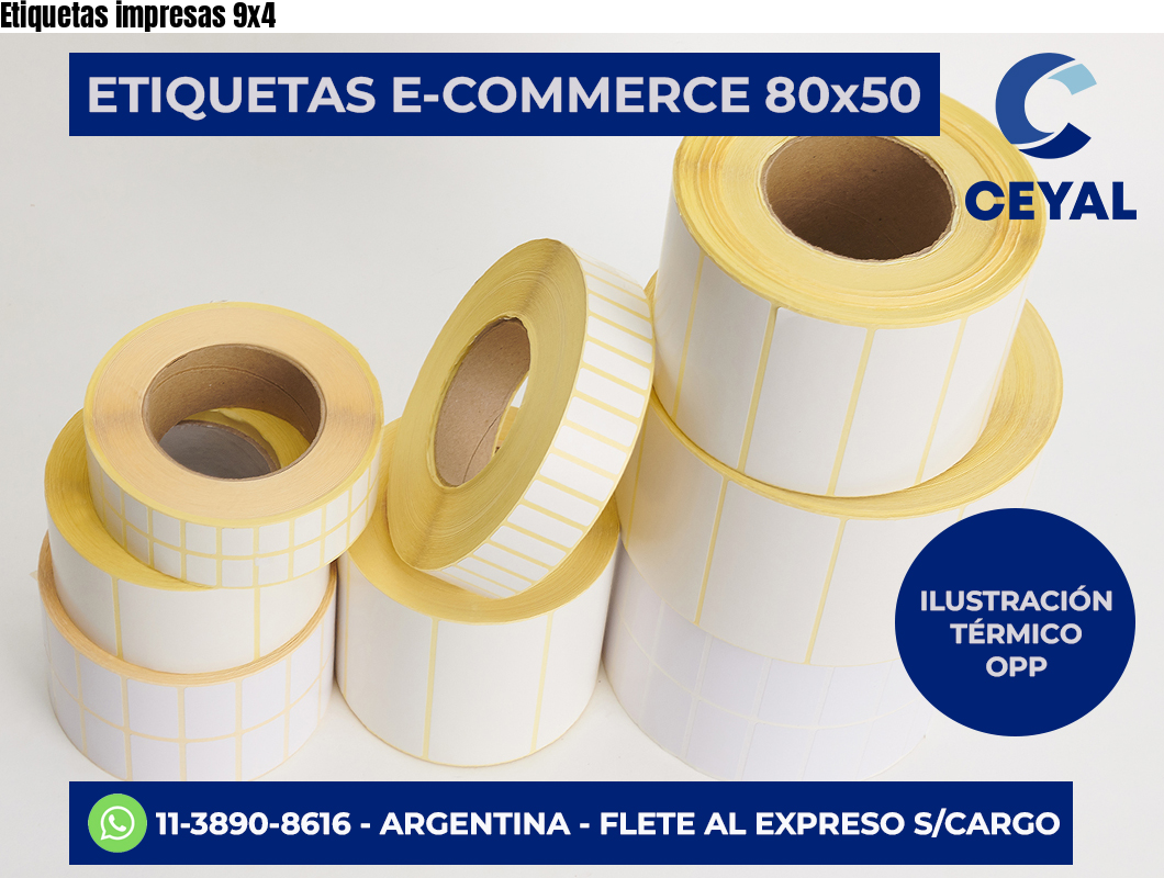 Etiquetas impresas 9×4